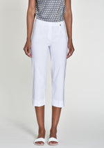 Load image into Gallery viewer, Robell Marie White Cropped Trouser
