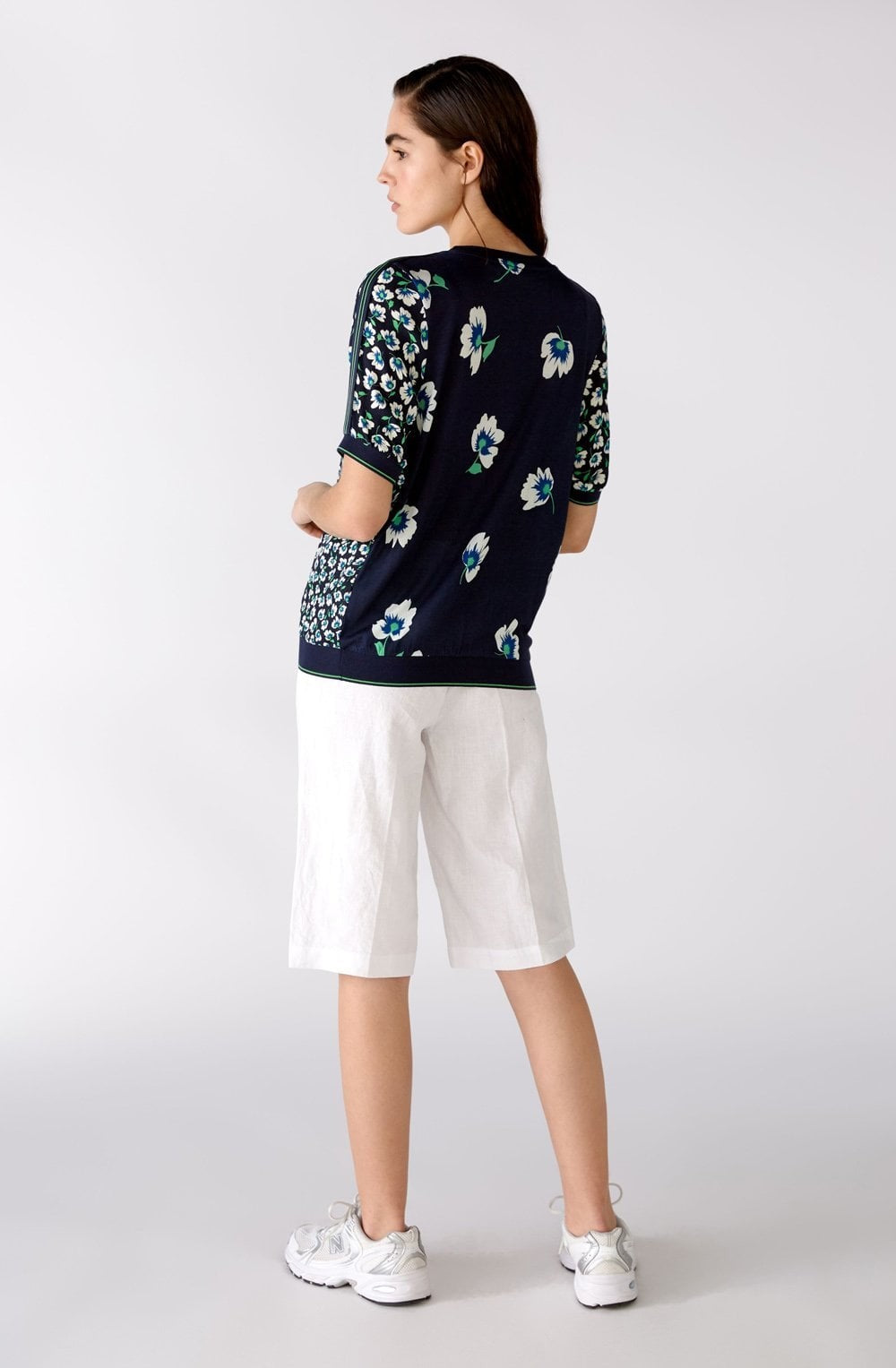 Oui Floral Navy T-Shirt