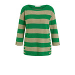 Load image into Gallery viewer, Oui Green Stripe Pullover

