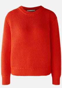 Oui Red Honeycomb Knit