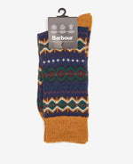 Load image into Gallery viewer, Barbour Caistown Fairisle Navy Socks
