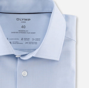 Olymp Sky Blue Modern Fit Cutaway Collar Shirt