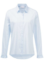 Load image into Gallery viewer, Just White sky Blue Ruffle Detail Blouse

