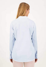 Load image into Gallery viewer, Just White sky Blue Ruffle Detail Blouse
