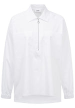 Load image into Gallery viewer, Just White Zip Up Shirt White
