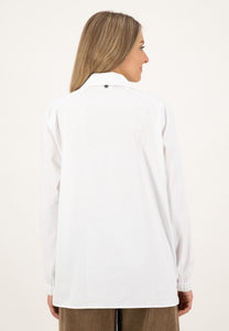 Just White Zip Up Shirt White