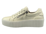 Load image into Gallery viewer, Gabor Cream Leather Trainers
