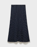 Load image into Gallery viewer, Crew Navy Polka Dot Pleated Skirt
