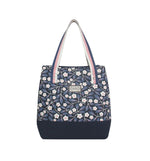 Load image into Gallery viewer, Earth Squared Floral Canvas Bag Blue
