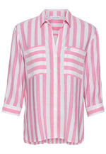 Load image into Gallery viewer, Just White Pink Stripe Blouse
