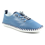 Load image into Gallery viewer, Lunar Blue Sandown Leather Plimsoll
