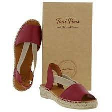 Toni Pons Flat Leather Sandal Red