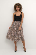 Load image into Gallery viewer, Cream Camouflage Pleated Skirt Multi
