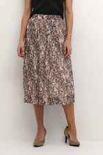 Load image into Gallery viewer, Cream Camouflage Pleated Skirt Multi
