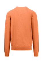Load image into Gallery viewer, Fynch Hatton Classic V-Neck Cotton Sweater Papaya

