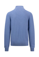 Load image into Gallery viewer, Fynch Hatton Superfine Cotton Half Zip Sweater Blue

