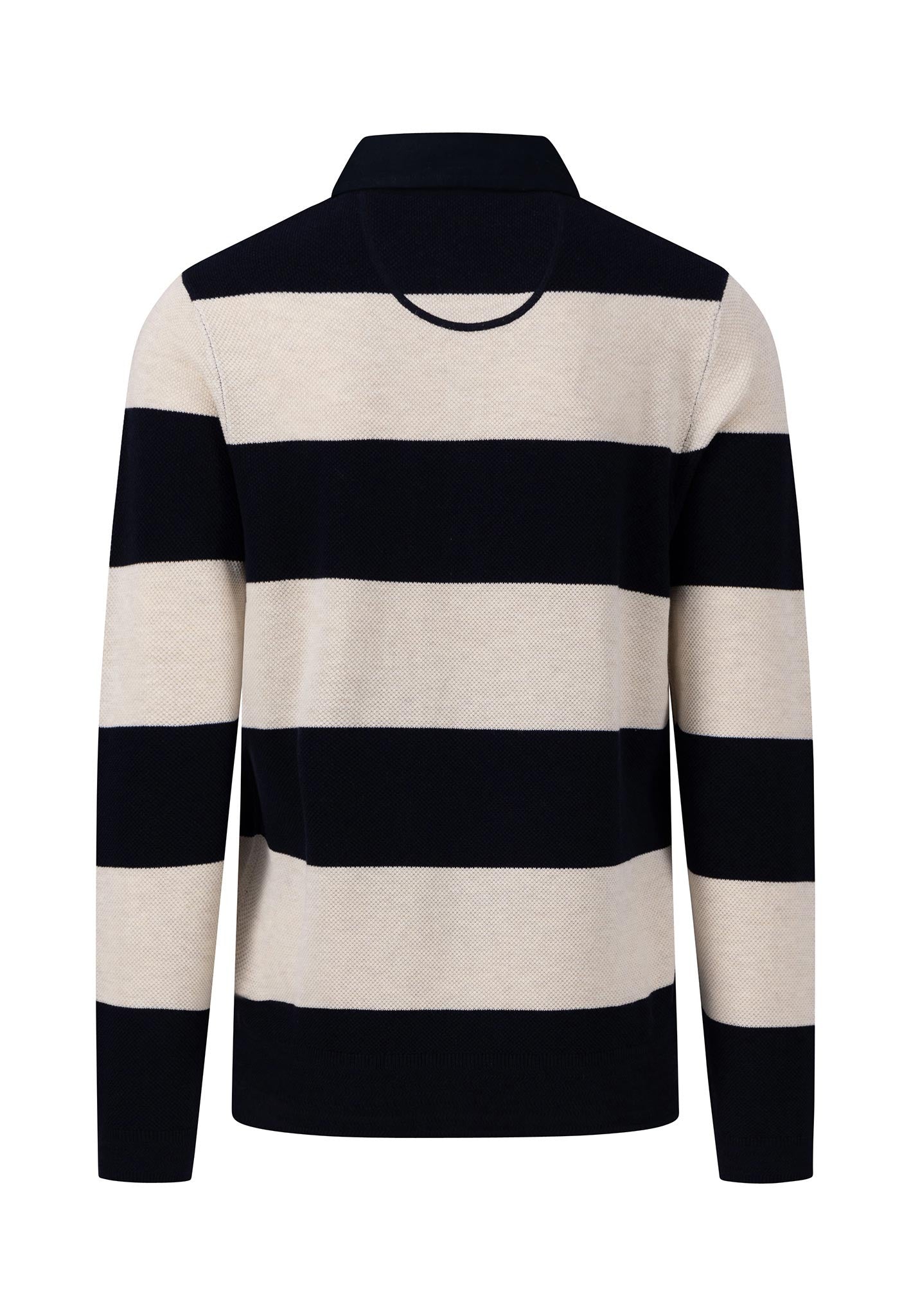 Fynch Hatton Knitted Cotton Rugby Top Navy Stripe