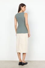 Load image into Gallery viewer, Soya Concept Denim Midi Skirt Cream
