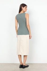 Soya Concept Denim Midi Skirt Cream
