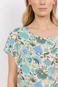 Soya Concpet Floral T-shirt -BLUE