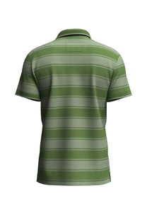 Fynch Hatton Two Tone Wide Stripe Polo Shirt Green