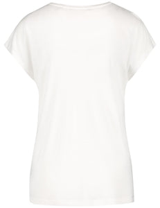 Taifun Sqeuin Embellished T-Shirt Off White