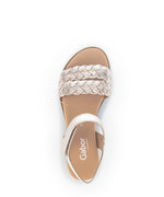 Load image into Gallery viewer, Gabor Woven Wedge Sandal Metallic
