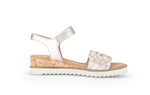 Load image into Gallery viewer, Gabor Woven Wedge Sandal Metallic
