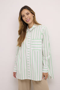 Culture Oversized Stripe Shirt Green