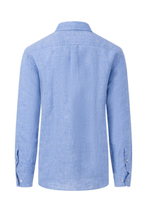 Fynch Hatton Pure Linen Shirt Blue