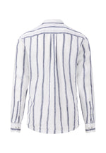 Load image into Gallery viewer, Fynch Hatton Pure Linen Shirt White Navy Stripe
