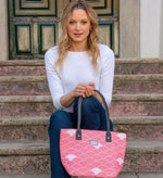 Load image into Gallery viewer, Earth Squared Oil Cloth Tote-PINK
