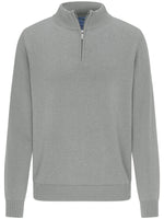 Load image into Gallery viewer, Fynch Hatton Silver Half Zip Cotton Sweater
