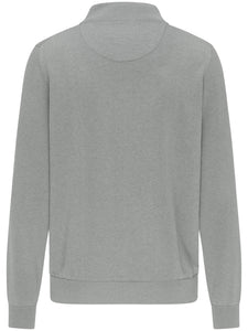 Fynch Hatton Silver Half Zip Cotton Sweater