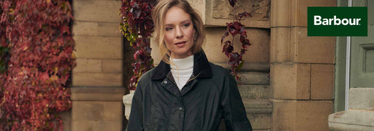 Woman wearing Barbour jacket