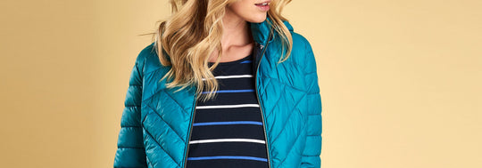 Woman wearing blue jacket