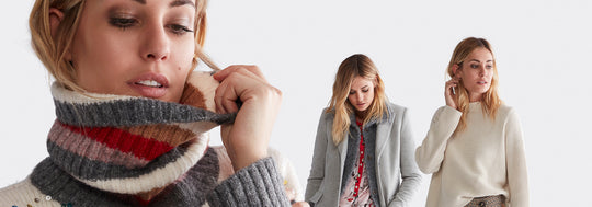 Three womens wearing knitwear