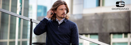 Man wearing Giordano Shirt