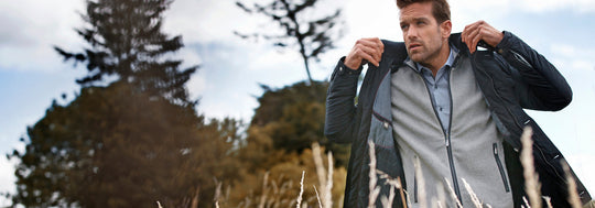 Man wearing navy parka