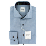 Load image into Gallery viewer, Oscar of Sweden Regular Fit Brushed Cotton Shirt Blue
