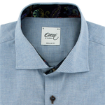 Load image into Gallery viewer, Oscar of Sweden Regular Fit Brushed Cotton Shirt Blue
