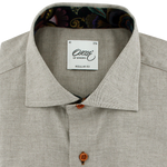 Load image into Gallery viewer, Oscar of Sweden Regular Fit Brushed Cotton Shirt Oatmeal
