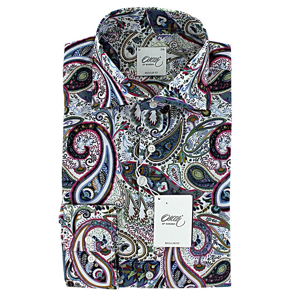 Oscar of Sweden Regular Fit Paisley Printed Shirt Multi