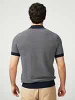 Load image into Gallery viewer, Ben Sherman Bicoloured Textured Polo Navy
