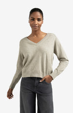 Load image into Gallery viewer, Grey V-Neck Sweater
