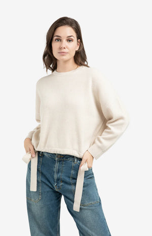 Beige Tie Detail Sweater