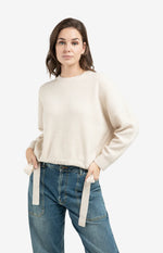 Load image into Gallery viewer, Beige Tie Detail Sweater

