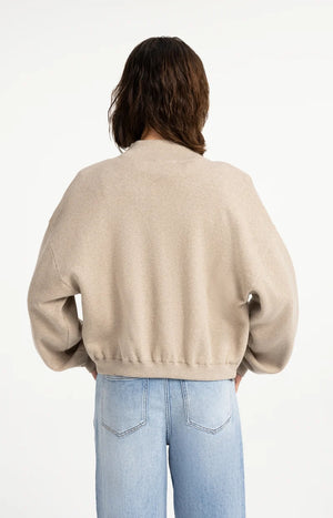 Grey Knitted Zip Cardigan