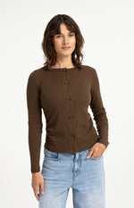 Load image into Gallery viewer, Brown Jersey Cardigan
