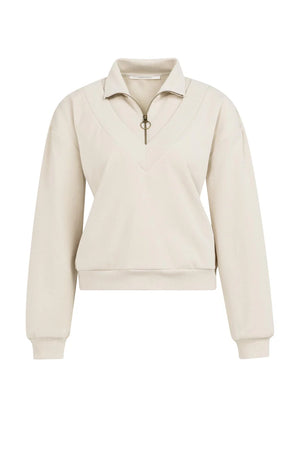 Beige Half Zip Sweater
